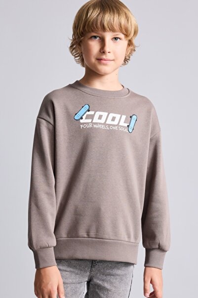 DeFacto Oversize Crew Neck Back Printed Soft Fleece Inside Sweatshirt for Boy...