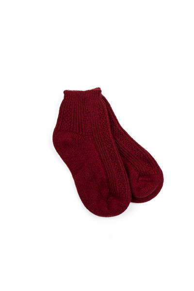 Zeynep Büyükbay Seamless Short Wool Socks Claret Red