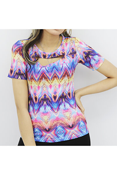 dorbe Women's Multicolor Geometric pattern Fitted T-Shirt