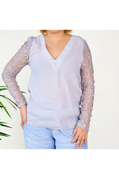 dorbe Women's V-Neck Long Sleeve Blouse