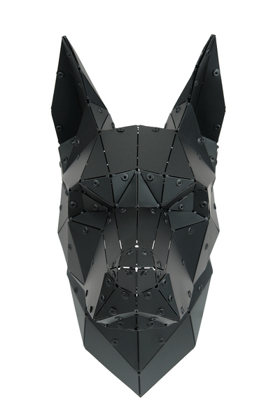 Oduman Design Doberman Köpek Kafası Metal Duvar Heykeli – Mat Siyah - Küçük Boy