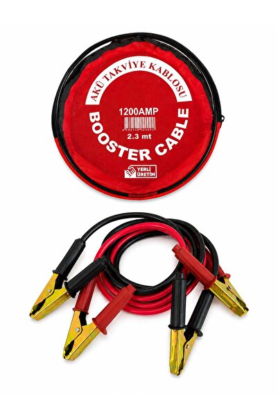 1200 Amper Akü Takviye Kablosu 2.3 Metre Çantalı Kalın Kablo Booster Kablo
