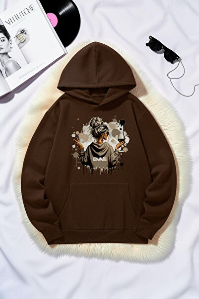trendypassion Unisex Dramatic Printed Oversize Hoodie Hooded Sweatshirt