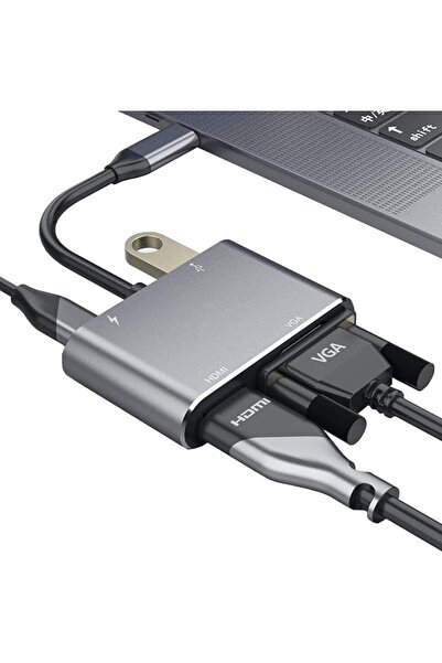 GENERAL USB C to HDMI Adapter, USB C to Vga Adapter, 4 in 1 Splitter, USB C t...
