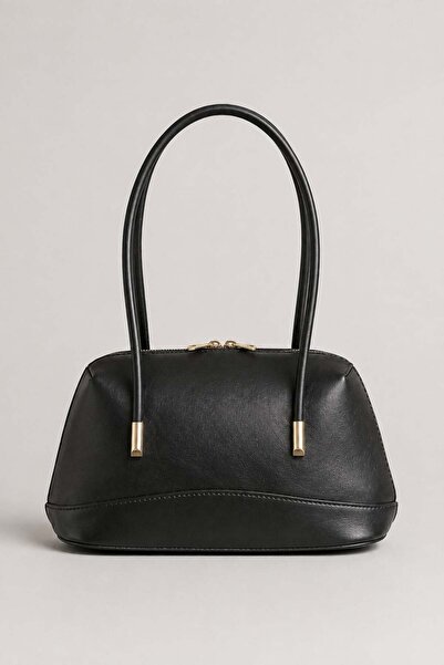 Madamra Black Women's Stylish Daily Hand and Shoulder Bag with Metal Accessor...