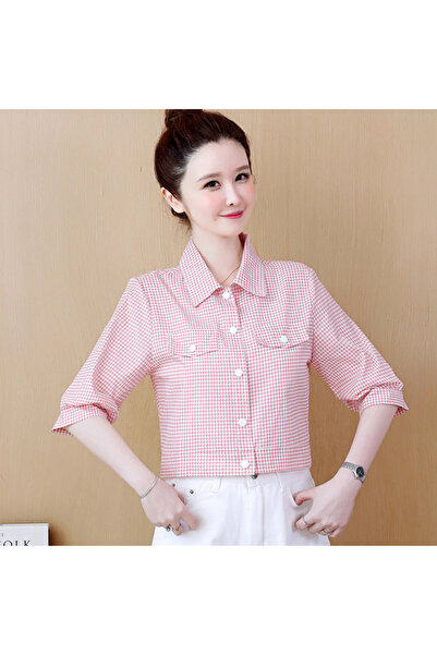 dorbe Women's Pink Plaid Shirt