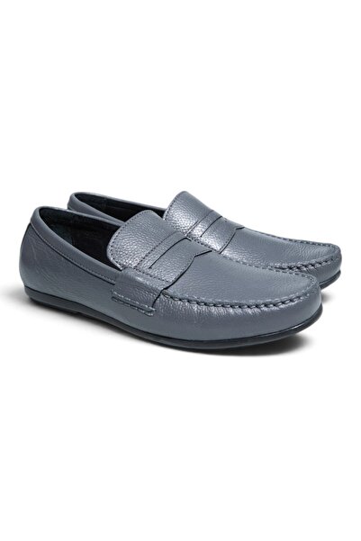 FRANCO CALVANI Gray Floter Gray Color Laceless Genuine Leather Men's Shoes