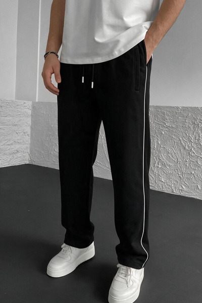 INFLUYENTE Pantaloni de trening pentru bărbați, cu fleece la interior, buzuna...