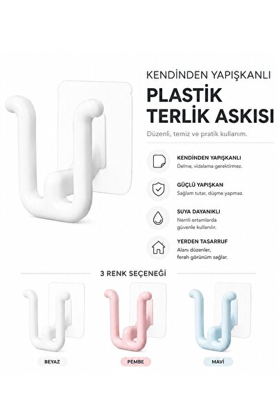 omilife Yapışkanlı Terlik Askılığı Duvar Tipi Ayakkabı Organizeri Banyo Kapı Arkası Düzenleyici