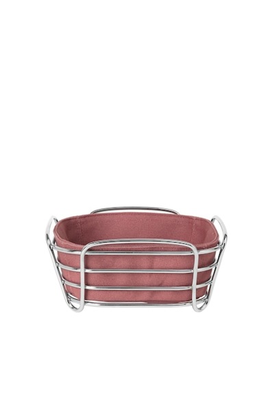Blomus Coș de pâine Delara din oțel inoxidabil cu capac roșu, Blomus- 637537