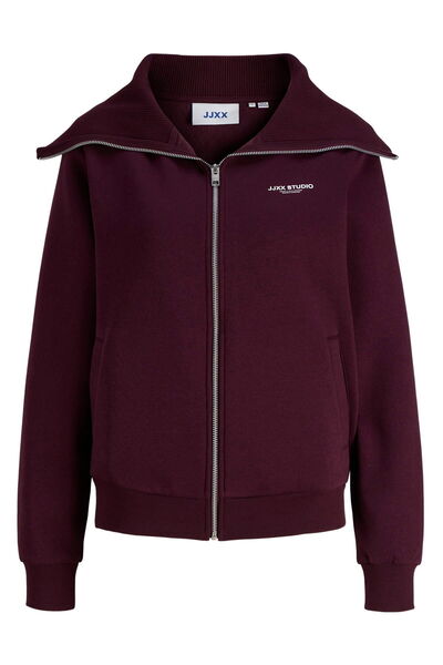 Jack & Jones Дамски суичър с висока яка, свободна кройка и детайли с лого - С...