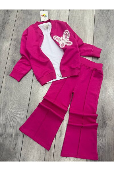 ARBİ kids Stilski set za devojčice sa kardiganom sa detaljima leptira, trostr...