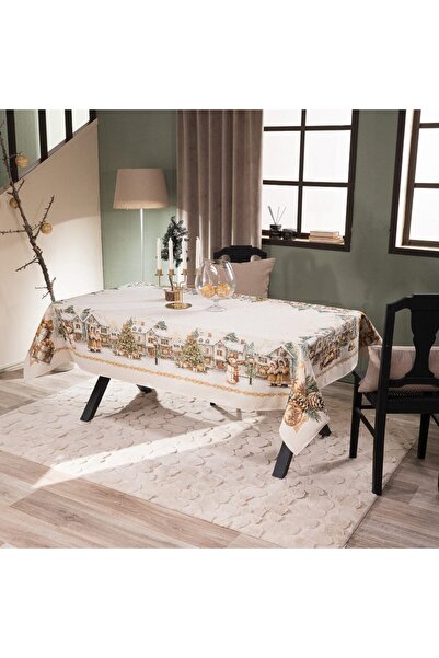 Teoran Χριστουγεννιάτικο Τραπεζομάντηλο Millstatt Beige-Multi 140Χ180