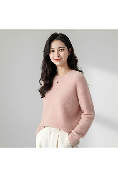 dorbe Women's Pink Round Neck Sweater