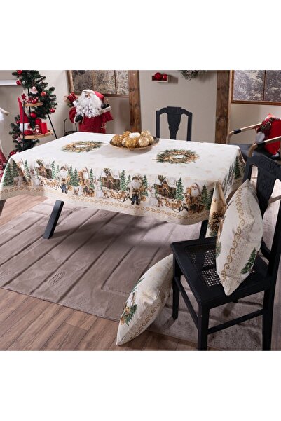 Teoran Χριστουγεννιάτικο Τραπεζομάντηλο Doren Beige-Green 140X180