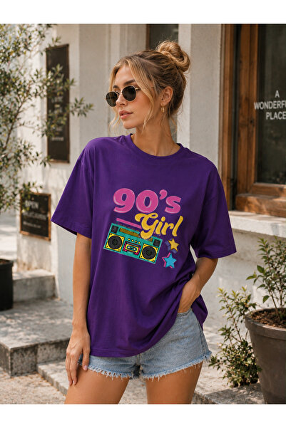 ENB1R MODA Women's Printed Half Oversized Printed Casual T-Shirt