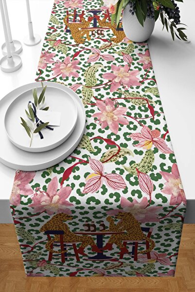 Pilloveland Decorative Digital Printed Suede Runner 40X140 cm - Funky
