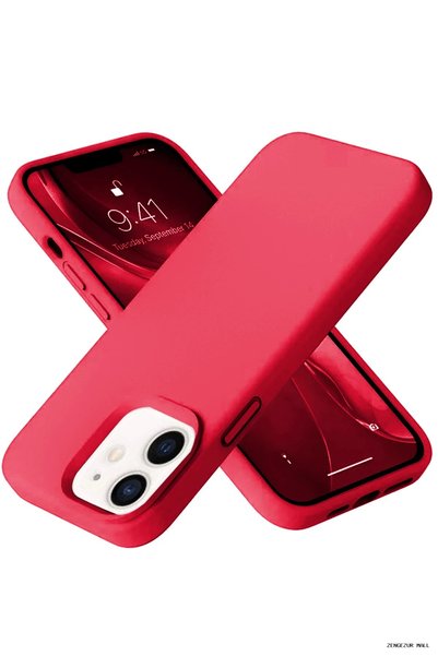 New Face Zngzrmll iPhone 12 Case Nano Inside Velvet Silicone (164522) - Red