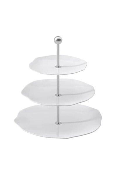 Villeroy & Boch Suport etajat pentru tort Pura, porțelan alb, 27,2cm x 26cm, ...