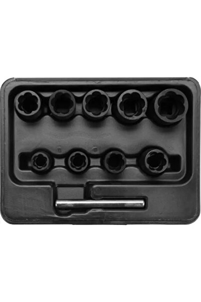 yato YT-0603 3/8" Drive Socket Extractor Set, CR-V, 10-Piece
