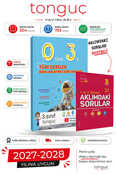 Tonguç Yayınları 0'dan 3'e Tüm Dersler Konu Anlatımlı Soru Bankası + Aklımdak...