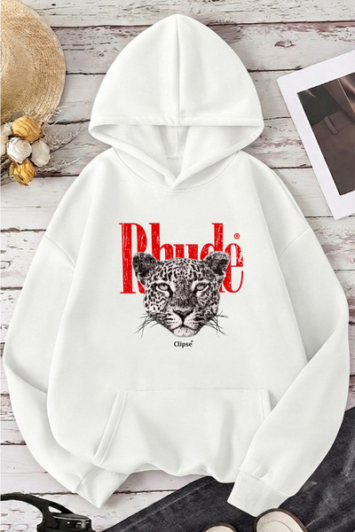 uyguntarz Unisex Rhude Printed Oversize Hoodie Hooded Sweatshirt
