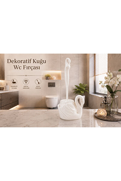LUCES DESİGN Decorative Swan Wc Brush – Stylishly Designed Bathroom & Toilet ...