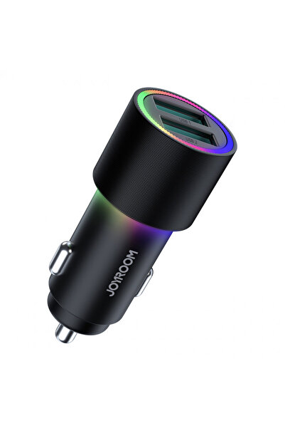 Joyroom Зарядно за кола 2 x USB с подсветка 24W черно (JR-CL10)