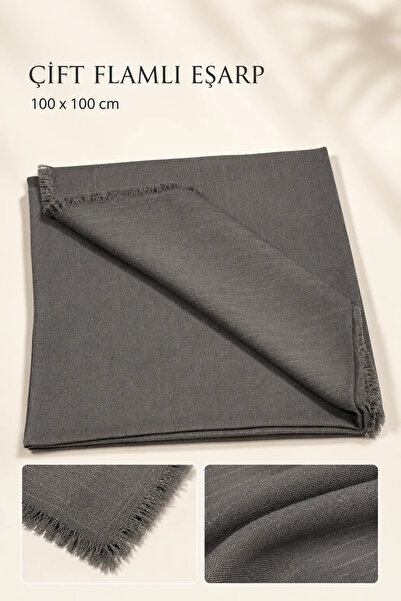 İlkbenaldim Double Flared Scarf 100X100 cm |   Tasseled Solid Color Women's S...