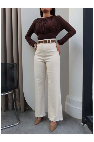 ESRAHELVACI High Waist Belted Wide Leg Jeans