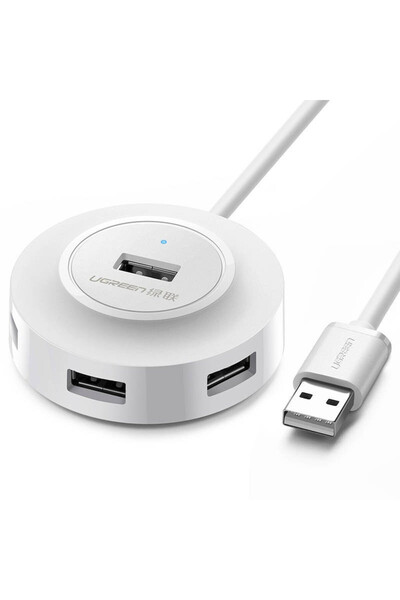 Ugreen Προσαρμογέας/Διανομέας CR106 4 σε 1, 4xUSB, 1μ (λευκό)