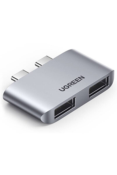 Ugreen Προσαρμογέας CM413, 2x USB-C σε 2x USB 3.0 (γκρι)