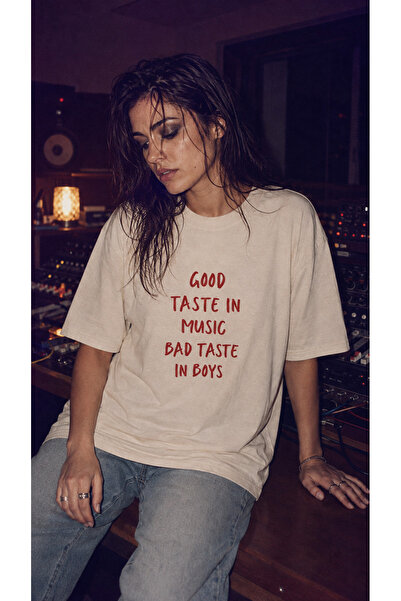 EVIus Υπερμεγέθη T-Shirt με στάμπα  "Καλή Γούστα στη Μουσική, Κακή Γούστα στα...