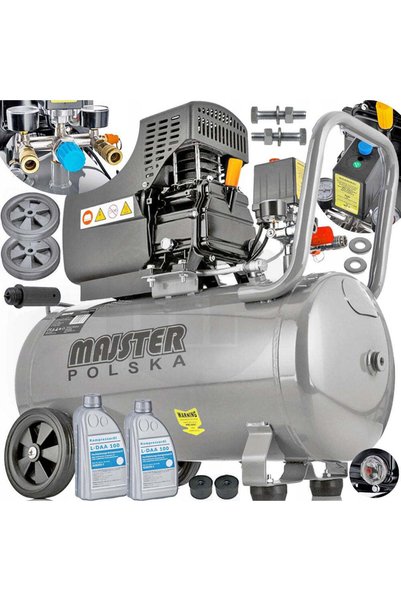 Majster Polska Compresor de aer industrial cu piston, 50 l, 8 bar, MP 0062