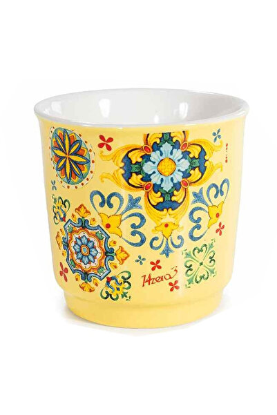 Adeco Cana de cafea din porțelan Majolica Ø 6 cm x 6 H, 90 ml
