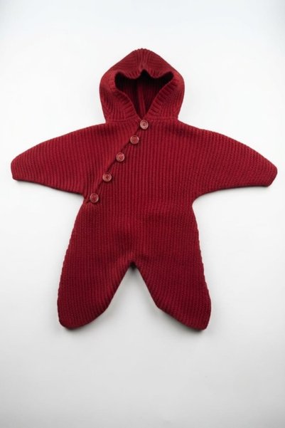 Meriç bebe Star Figured Seamless Hooded Unisex Knitwear Baby Romper 0-6 Months