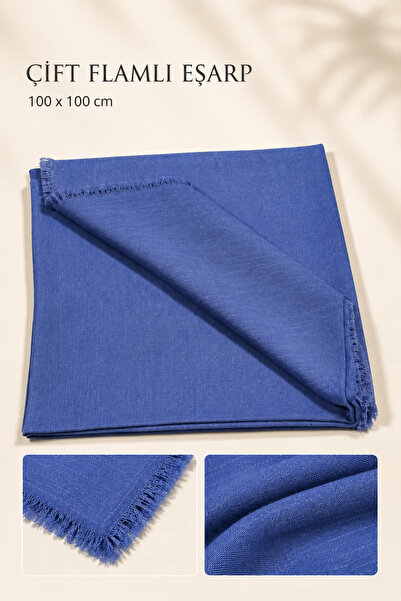 İlkbenaldim Double Flared Scarf 100X100 cm |   Tasseled Solid Color Women's S...
