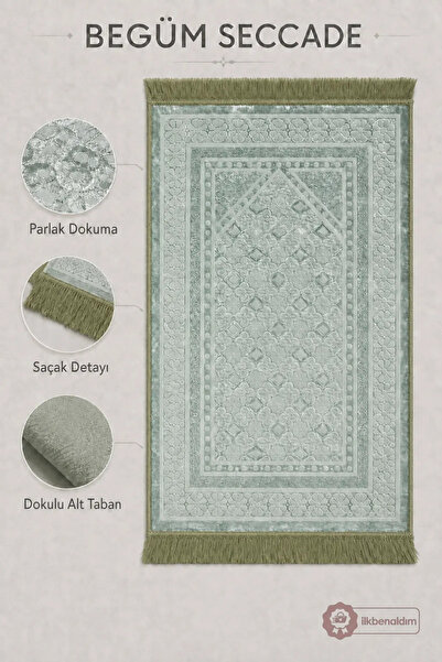 İlkbenaldim Begüm Woven Prayer Rug with Fringes and Textured Bottom Base |   ...