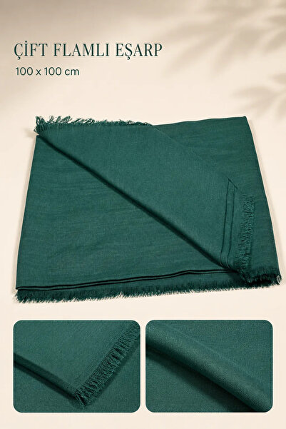 İlkbenaldim Double Flared Scarf 100X100 cm |   Tasseled Solid Color Women's S...