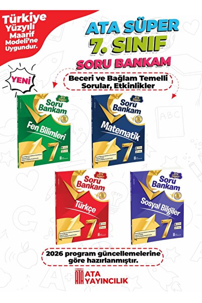 Ata Yayıncılık 7. Sınıf Ata Süper Soru Bankam Set - 4 Kitap