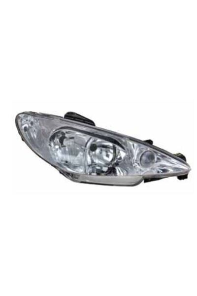 AYFAR Peugeot 206 Sağ Far Elektrikli Çift Ampullü H7+H7 Şeffaf Cam (1998 Sonr...