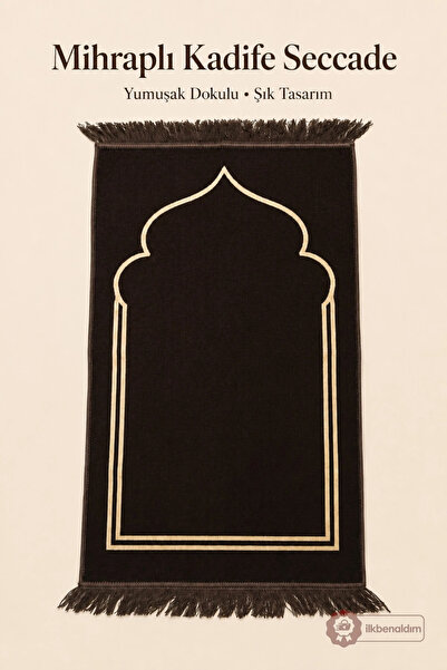 İlkbenaldim Mihraplı Velvet Prayer Mat – Soft Textured Prayer Mat |   Light B...