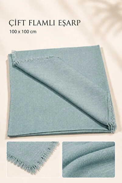 İlkbenaldim Double Flared Scarf 100X100 cm |   Tasseled Solid Color Women's S...
