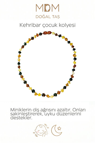 MDM Doğaltaş Kolay kullanım çocuk kehribar kolye