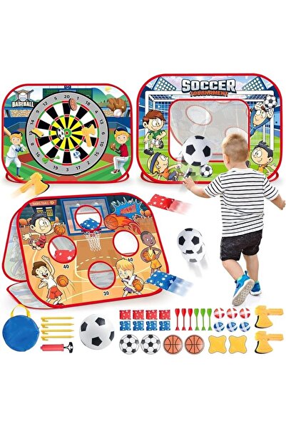 Soofam Bean Bag Toss Game Kids Outdoor Toys, 3 Side Foldable Cornhole Board w...