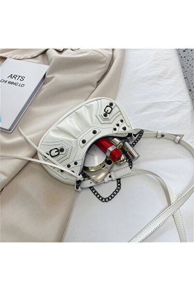 dorbe Women's White Faux Leather Mini Shoulder Bag