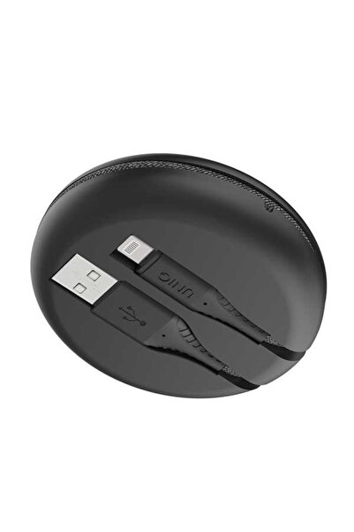 uniq Cablu MFI Halo cu cablu retractabil Lightning 2.4A 1.2m - negru