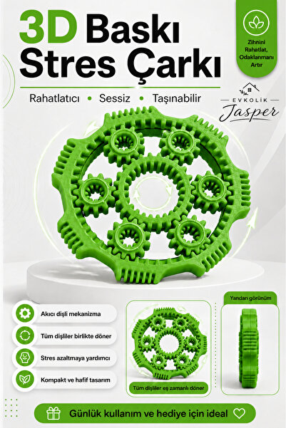 JASPER Yeşil Stres Çarkı / Fidget Spinner/ Dişli Çark