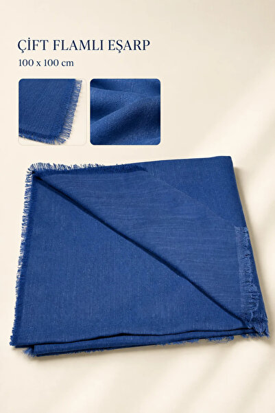 İlkbenaldim Double Flared Scarf 100X100 cm |   Tasseled Solid Color Women's S...