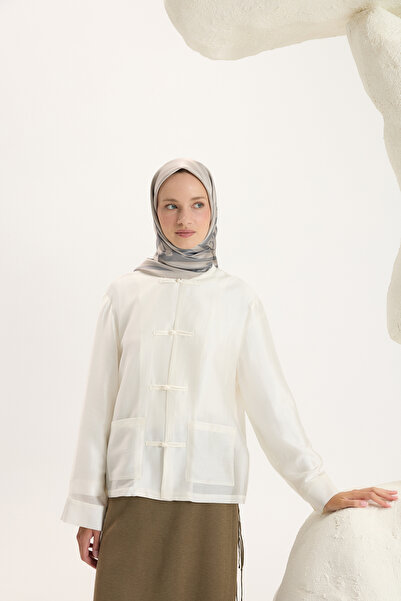 Qef Patterned Twill Scarf Side